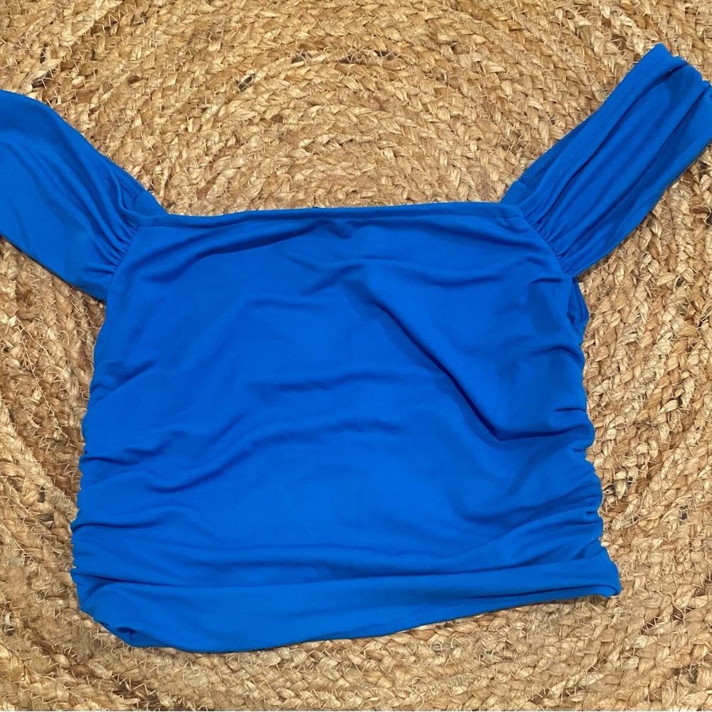 ZARA BLUE RUCHED TOP - Picture 3 of 3